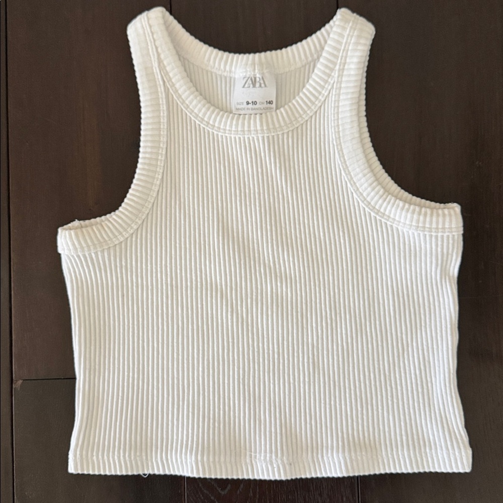 Zara Girls Ribbed Sleeveless Top